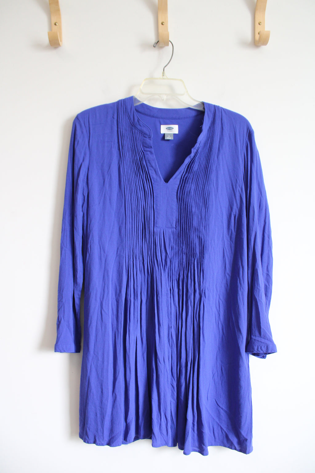 Old Navy Blue Pleated Long Sleeved Dress | M