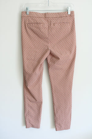 Adrienne Vittadini Pink Patterned Stretch Pant | 6