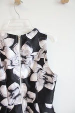 NEW Gracia Black & Gray Floral Flare High-Low Dress | S