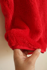 NEW Lands End Red Plush Fleece Zip Sleeveless Vest with Zippered Chest Pocket | 3XL