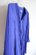 Old Navy Blue Pleated Long Sleeved Dress | M