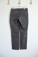 Lee Regular Fit Straight Leg Mid Rise Gray Leopard Jeans | 4 Medium