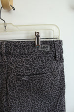 Lee Regular Fit Straight Leg Mid Rise Gray Leopard Jeans | 4 Medium