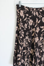 Express Vintage Brown Floral Rayon Skirt | M
