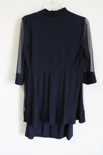 NEW Dressbarn Dark Navy Blue Dress & Cardigan Set | 4