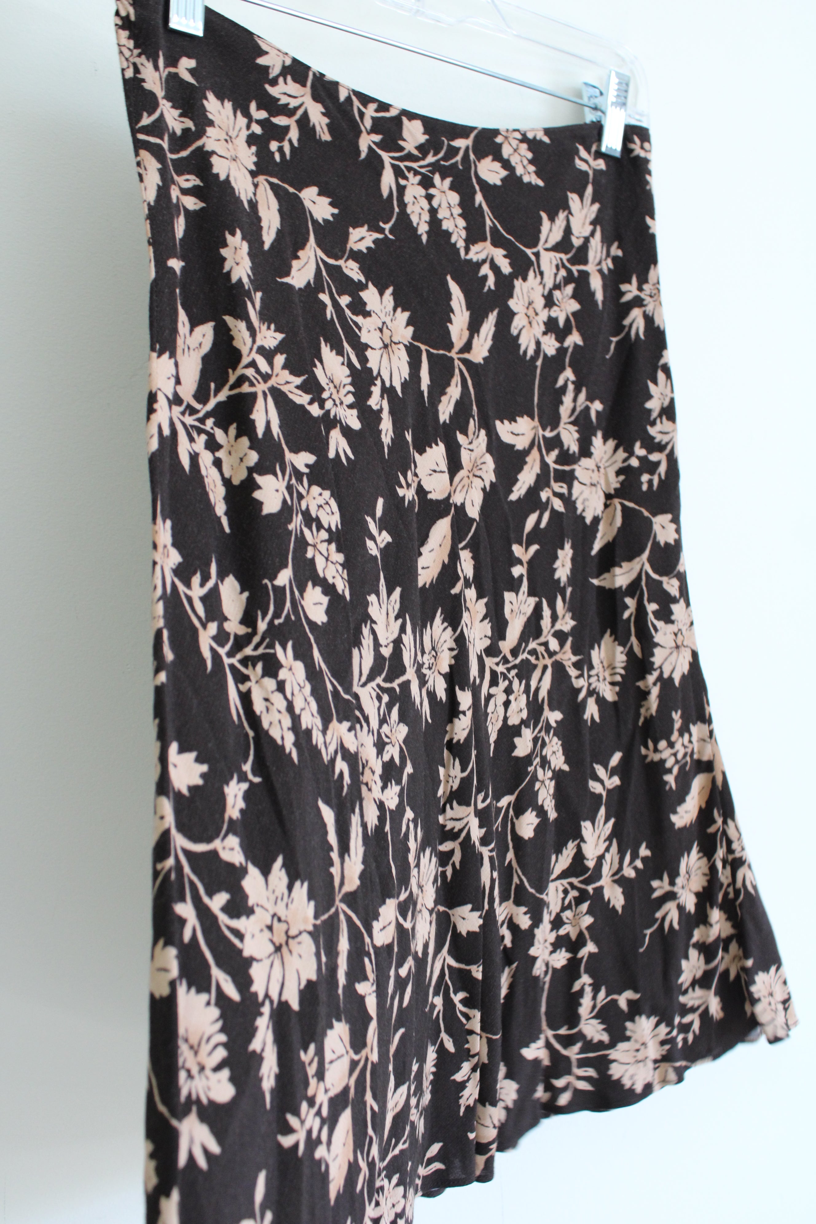 Express Vintage Brown Floral Rayon Skirt | M