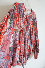 Johnny Was Jade Ingrid Flowy Pink Floral Button Down Top | L