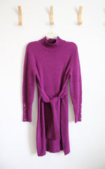 NEW Nine West Purple Sweater Mock Neck Dress | M