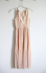 Maison Jules Cream & Red Dotted Pleated Dress | XS