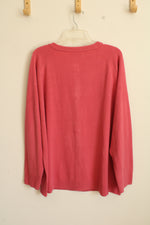 Carolyn Taylor Pink Cardigan sweater with Faux Pearl Buttons | 3XL