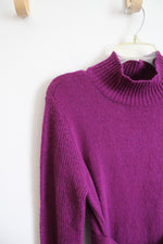 NEW Nine West Purple Sweater Mock Neck Dress | M