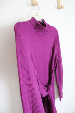 NEW Nine West Purple Sweater Mock Neck Dress | M