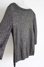 Liz Claiborne Career Black Gold Shimmer Knit Sweater | M Petite