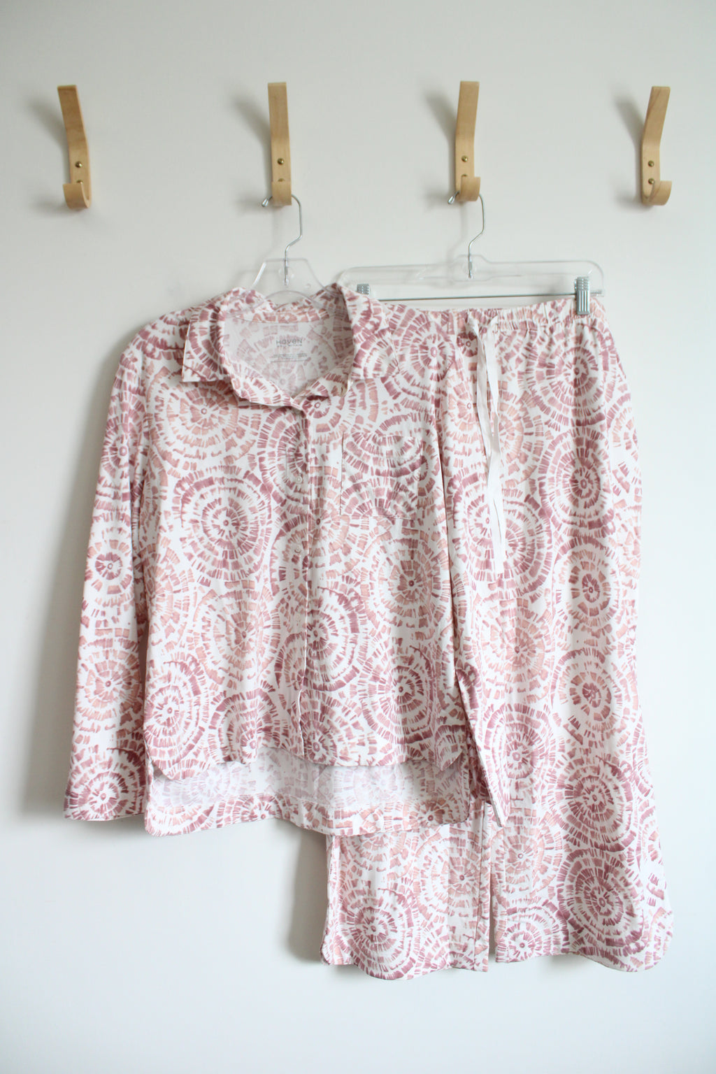 Haven Well Within Pink & White Patterned Pajama Set | L