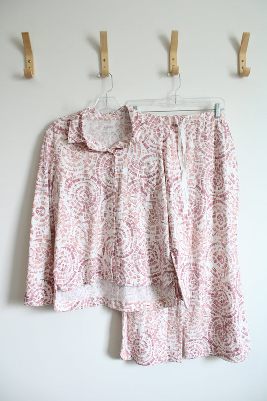 Haven Well Within Pink & White Patterned Pajama Set | L