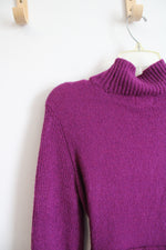 NEW Nine West Purple Sweater Mock Neck Dress | M