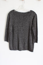 Liz Claiborne Career Black Gold Shimmer Knit Sweater | M Petite
