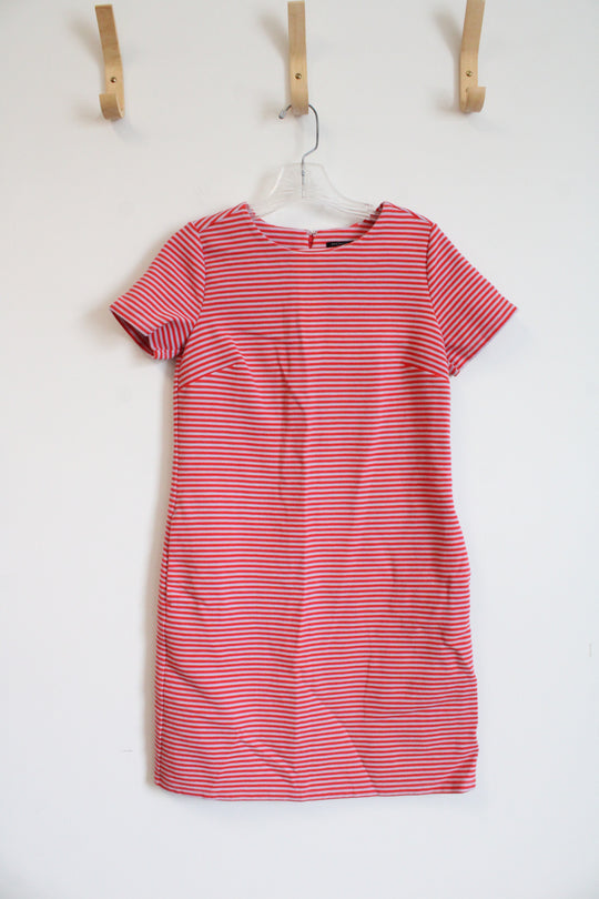 Ann Taylor Pink & Lavender Striped Sheath Dress | 0P