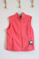 NEW Eddie Bauer Pink Fleece Full Zip Vest | XL