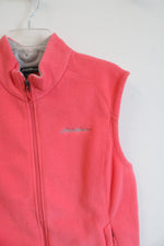 NEW Eddie Bauer Pink Fleece Full Zip Vest | XL
