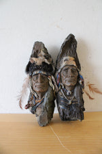 Native American Engraved Painted Wooden Wall Hangings