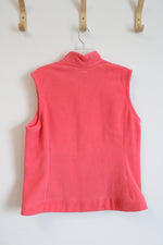 NEW Eddie Bauer Pink Fleece Full Zip Vest | XL