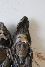 Native American Engraved Painted Wooden Wall Hangings