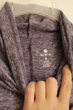 Apana Heathered Purple Long Sleeve Cowl Neck Pullover Sweatshirt | M