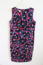 Talbots Blue And White Floral Sheath Dress With Bottom Ruffle | 10