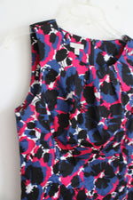 Talbots Blue And White Floral Sheath Dress With Bottom Ruffle | 10
