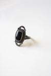 Sterling Silver Black Onyx Statement Ring | Size 5.5