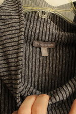 Talbots Gray Striped Cowl Neck Long sleeve Pullover Sweater | XL