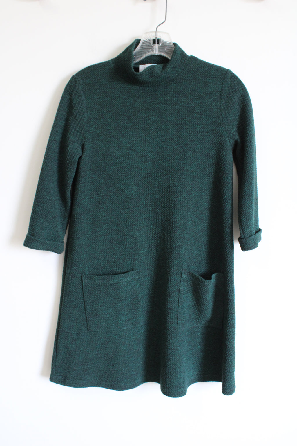 Everly Green Knit Mock Neck Tunic Top | S