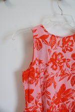 NEW LOFT Pink & Orange Floral Peplum Tank Top | XXS Petite