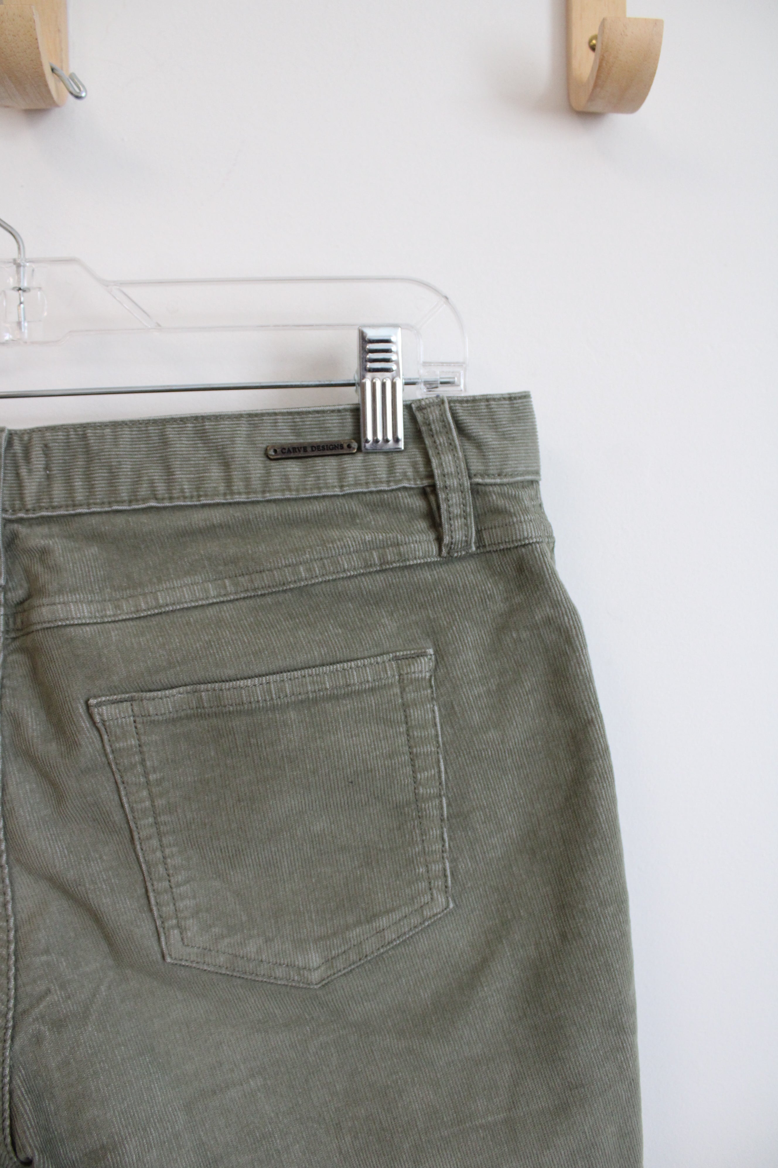 Carve Designs Sage Green Corduroy Cut Off Shorts | 4