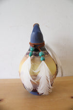 Native American "End Of The Trail" Painted Wedding Vase