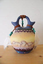 Native American "End Of The Trail" Painted Wedding Vase