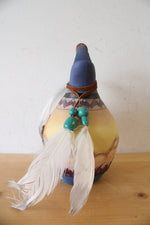 Native American "End Of The Trail" Painted Wedding Vase