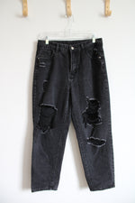 Shein Black Distressed Jeans | L