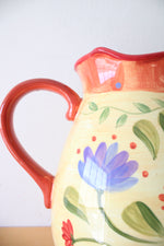 Pfaltzgraff Napoli Yellow & Red Floral Pitcher | 10"