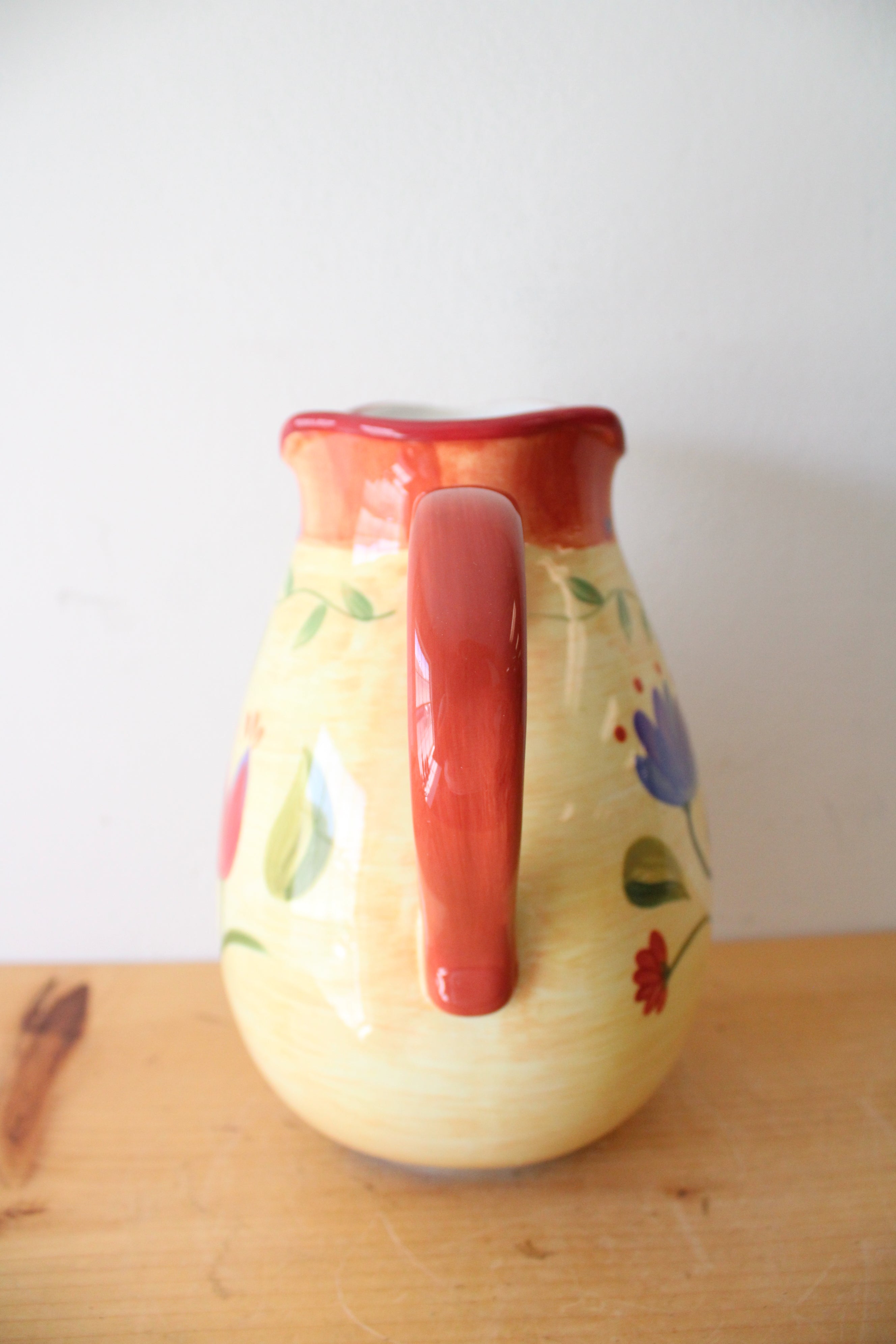 Pfaltzgraff Napoli Yellow & Red Floral Pitcher | 10"