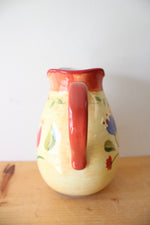 Pfaltzgraff Napoli Yellow & Red Floral Pitcher | 10"