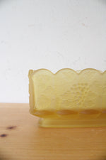 Vintage Westmoreland Satin Frosted Yellow Paneled Grape Window Planter