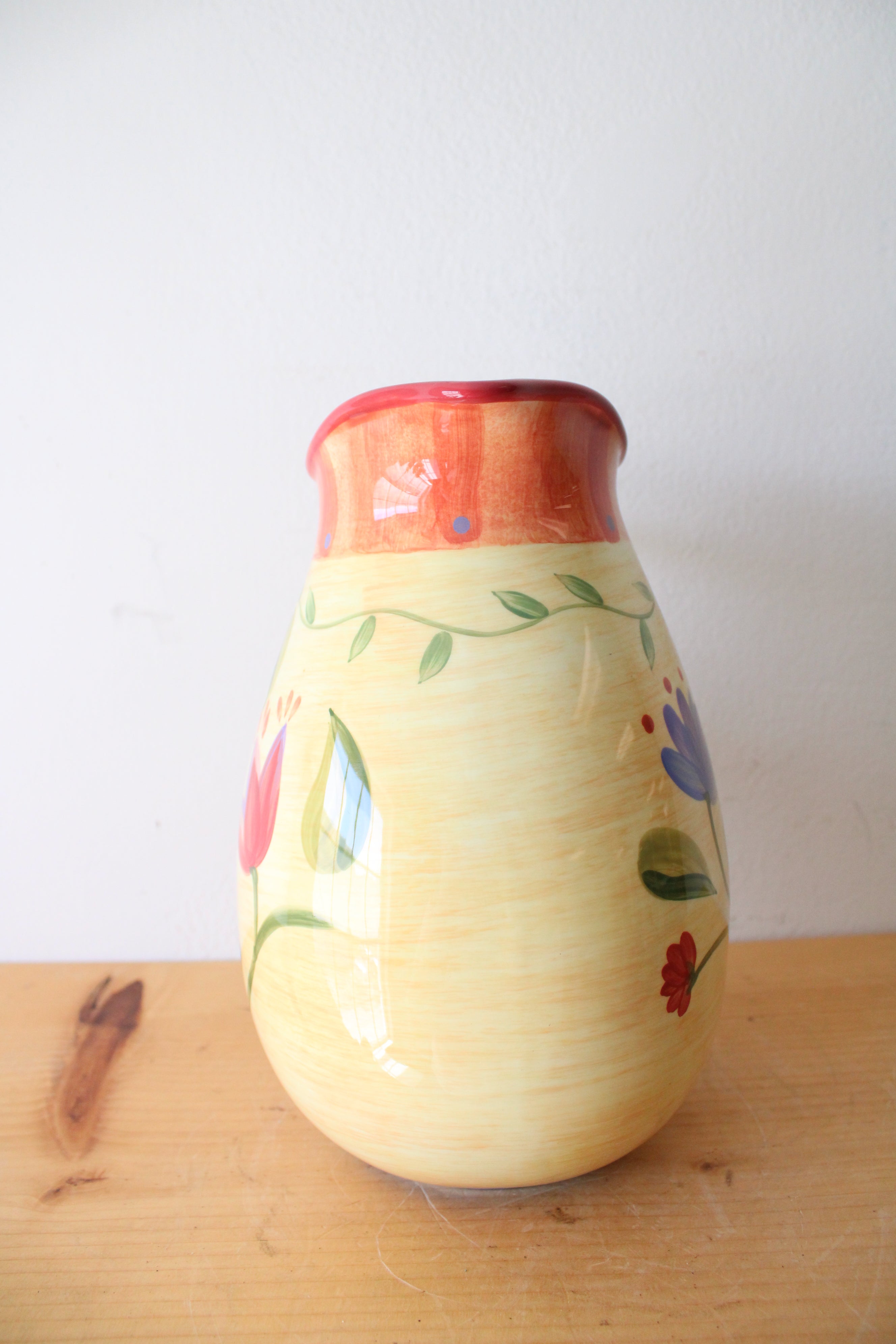 Pfaltzgraff Napoli Yellow & Red Floral Pitcher | 10"