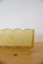 Vintage Westmoreland Satin Frosted Yellow Paneled Grape Window Planter