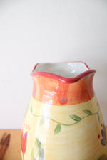 Pfaltzgraff Napoli Yellow & Red Floral Pitcher | 10"