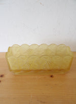 Vintage Westmoreland Satin Frosted Yellow Paneled Grape Window Planter