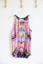 NEW Rose & Olive Multi-Patterned Colorful Tank Top | L