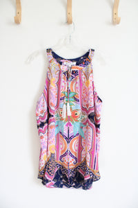 NEW Rose & Olive Multi-Patterned Colorful Tank Top | L
