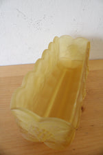 Vintage Westmoreland Satin Frosted Yellow Paneled Grape Window Planter
